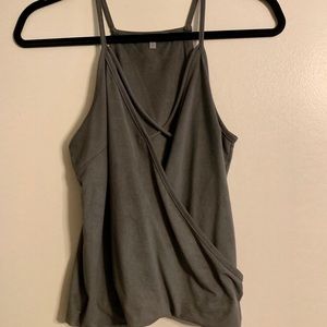 Charcoal suede plunging tunic